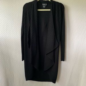 Tracy M. Black Long-Lgth Open Sweater- M